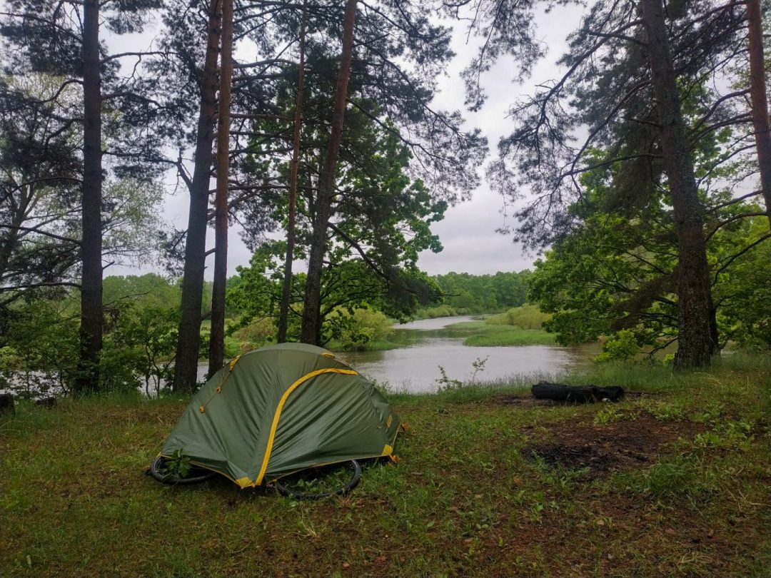 Палатка на берегу реки Сож