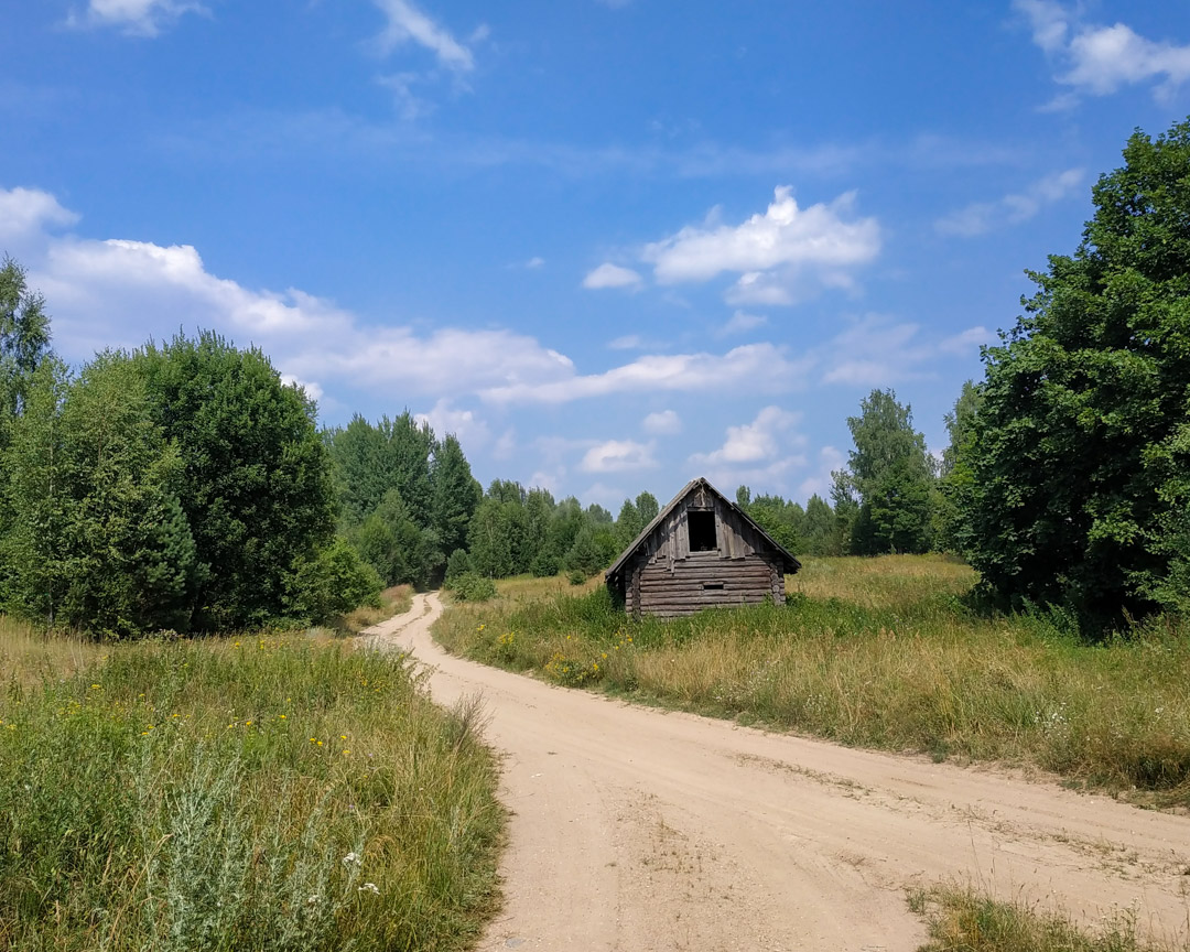 Закінутая хата ля дарогі. Вёска Гагалі Чашніцкі раён