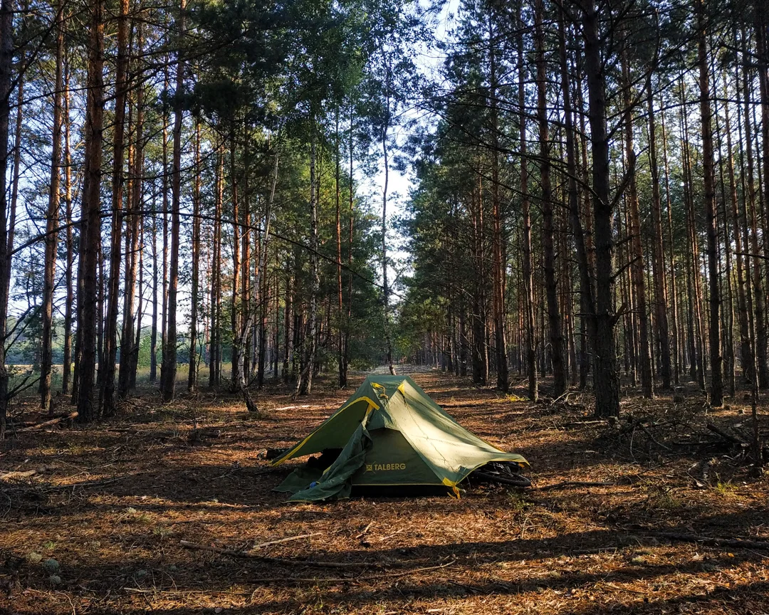 Палатка ў лесе